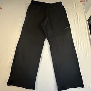 Nike DRI-Fit Black training pants men’s XXL Pockets Zip Ankles 28inch inseam
